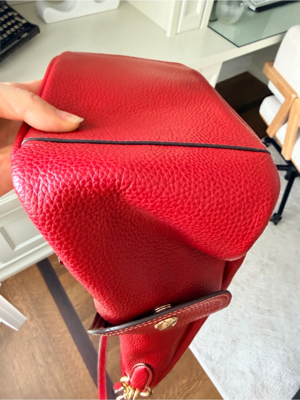 COACH Pennie Red Pebbled Leather Shoulder Crossbody Bag 6152 NEW - Picture 10 of 16